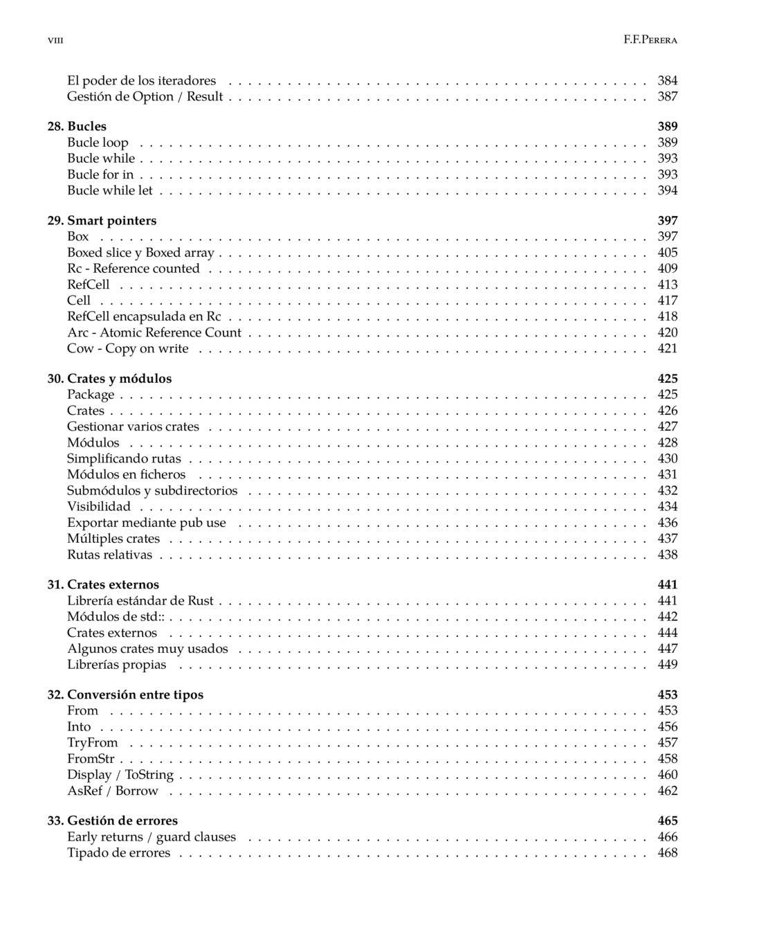 Índice de contenidos de Rust para terrícolas